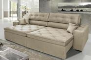 Sofá Austin 3,02m Retrátil, Reclinável com Molas no Assento e Almofadas, Tecido Suede Bege Sofá Austin 3,02m Retrátil, Reclinável com Molas no Assento e Almofadas, Tecido Suede Bege