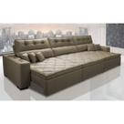 Sofá Austin 3,22m Retrátil, Reclinável com Molas no Assento e Almofadas, Tecido Suede Castor Sofá Austin 3,22m Retrátil, Reclinável com Molas no Assento e Almofadas, Tecido Suede Castor