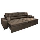 Sofá Austin Plus 2,02 m Retrátil com Molas Veludo Light Café - Sofá na Web
