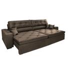 Sofá Austin Plus 3,02 m Retrátil com Molas Veludo Light Café - Sofá na Web Sofá Austin Plus 3,02 m Retrátil com Molas Veludo Light Café - Sofá na Web