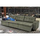 Sofá Austrália 4,12 Mts Retrátil, Reclinável Com Molas e Pillow no Assento Tecido Suede Cinza - Cama InBox Sofá Austrália 4,12 Mts Retrátil, Reclinável Com Molas e Pillow no Assento Tecido Suede Cinza - Cama InBox