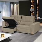 Sofá Baú Retrátil e Reclinável 4 Lugares 220cm Veludo La Plata Yescasa