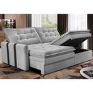 Sofá Baú Sem Caixa Retrátil 2,00m SoftGel Petit Boucle Cinza Claro Cama inBox Sofá Baú Sem Caixa Retrátil 2,00m SoftGel Petit Boucle Cinza Claro Cama inBox