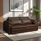 Sofá Bipartido Sala de Estar Piece Design Moderno Retrátil 215cm Couro Marrom G58 - Gran Belo Sofá Bipartido Sala de Estar Piece Design Moderno Retrátil 215cm Couro Marrom G58 - Gran Belo