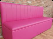 Sofá Booth 1.10m 2 Lugares Rosa Costuras Verticais, Sorveteria Sofá Booth 1.10m 2 Lugares Rosa Costuras Verticais, Sorveteria