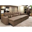 Sofá Cairo 3,52m Retrátil, Reclinável Tecido Suede Castor