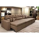 Sofá Cairo 4,12m Retrátil, Reclinável Tecido Suede Castor