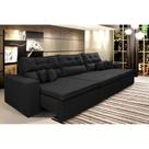 Sofá Cairo 4,12m Retrátil, Reclinável Tecido Suede Preto