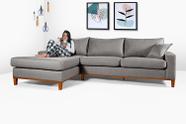 Sofá California 4 Lugares Living Chaise Linho Lado Direito