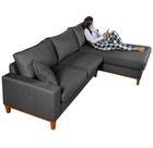 Sofá California 4 Lugares Living Chaise Linho Lado Esquerdo