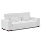 Sofá Cama 02 Lugares Corano Branco Pés De Madeira