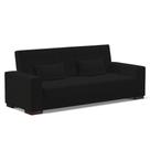 Sofá Cama 02 Lugares Lisboa Linho Preto A79 Pés de Plástico Sofá Cama 02 Lugares Lisboa Linho Preto A79 Pés de Plástico