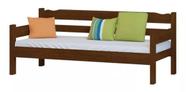 Sofá Cama 03 Lugares Madeira Maciça Reforçada Castanho Com Colchão D20