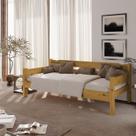 Sofá Cama 03 Lugares Madeira Maciça Reforçada Nemargi Mel Sofá Cama 03 Lugares Madeira Maciça Reforçada Nemargi Mel