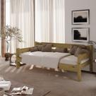 Sofá Cama 03 Lugares Madeira Maciça Reforçada Nemargi Nogueira Sofá Cama 03 Lugares Madeira Maciça Reforçada Nemargi Nogueira