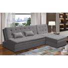 Sofá Cama 1 e 2 Lugares Natalia Suede Cinza Madelina Decor