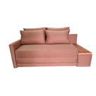 Sofá Cama 180cm com Tampo Lateral Direito Tecido Linho