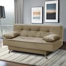 sofá cama 1,80m Flor Suede Bege Adonai Estofados
