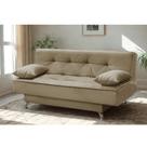 sofá cama 1,80m Flórida Suede Bege Mirra Decor