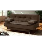 sofá cama 1,80m Flórida Suede Marrom Mirra Decor
