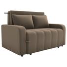 Sofa Cama 2 Lugares 138 cm Amora New Veludo E434 Marrom Claro Milani Store