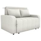 Sofa Cama 2 Lugares 138 cm Amora Tecido Boucle F492 Natural Milani Store