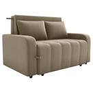 Sofa Cama 2 Lugares 138 cm Amora Veludo Maserati Marrom Claro Milani Store