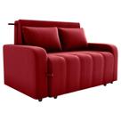 Sofa Cama 2 Lugares 138 cm Amora Veludo Maserati Vermelho Milani Store