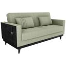 Sofa Cama 2 Lugares 203 cm Boucle Oliva material sintético Preto Milani Store Sofa Cama 2 Lugares 203 cm Boucle Oliva material sintético Preto Milani Store