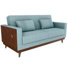 Sofa Cama 2 Lugares 203 cm Esther Boucle Azul material sintético Whisk Milani Store