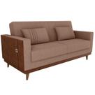 Sofa Cama 2 Lugares 203 cm Esther Boucle Marrom material sintético Whisk Milani Store