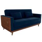Sofa Cama 2 Lugares 203 cm Veludo Maserati Azul material sintético Whisk Milani Store Sofa Cama 2 Lugares 203 cm Veludo Maserati Azul material sintético Whisk Milani Store