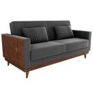 Sofa Cama 2 Lugares 203 cm Veludo Maserati Chumbo material sintético Whisk Milani Store