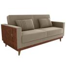 Sofa Cama 2 Lugares 203 cm Veludo Maserati material sintético Marrom Claro Whisk Milani Store
