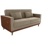 Sofa Cama 2 Lugares 203 cm Veludo Maserati material sintético Marrom Claro Whisk Milani Store