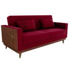 Sofa Cama 2 Lugares 203 cm Veludo Maserati Vermelho material sintético Whisk Milani Store