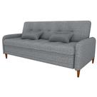 Sofa Cama 2 Lugares 206 Cm Donna Linho Vancouver E487 Cinza Milani Store Cinza