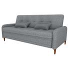 Sofa Cama 2 Lugares 206 cm Donna Linho Vancouver E487 Cinza Milani Store