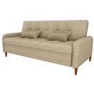 Sofa Cama 2 Lugares 206 cm Donna Linho Vancouver E488 Palha Milani Store