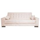 Sofá Cama 2 Lugares para Sala de Estar Lisboa Suede Bege - D'Rossi Sofá Cama 2 Lugares para Sala de Estar Lisboa Suede Bege - D'Rossi