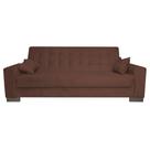 Sofá Cama 2 Lugares para Sala de Estar Lisboa Suede Marrom