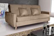 Sofá Cama 2 Lugares Reclinável e Baú Pamela Capuccino Matrix