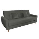 Sofá Cama 2 Lugares Reclinável e Baú Pamela Cinza Matrix