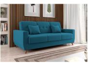 Sofá Cama 2 Lugares Reclinável e Baú Pamela Petróleo Matrix