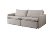 Sofá Cama 2 Lugares Retrátil 200cm Linho Cinza Califórnia Zurc Decor