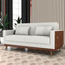 Sofá-Cama 203cm 3 Lugares com Tecido Bouclé Multimóveis CR45255