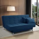 Sofá Cama 3 lugares 1,80m Diana Suede Azul Adonai Estofados