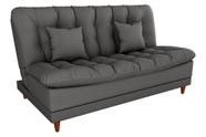 Sofá Cama 3 lugares 185cm Duda Linho chumbo Matrix