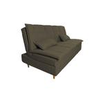 Sofá Cama 3 Lugares 197cm Soho Suede Preto Herrero Decor