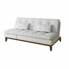 Sofá-Cama 3 Lugares Casal Amanda com Pés de Madeira material sintético Branco